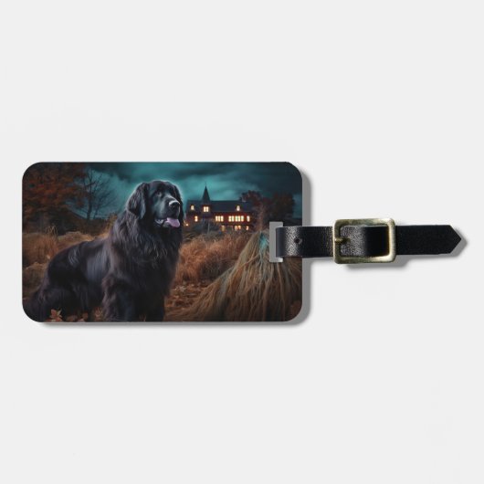 ニューファンドランドハロウィーン怖 ラゲッジタグ (正面横)