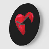 ニューファンドランドハート |バレンタインデイドッグギフト ラージ壁時計 (傾斜)