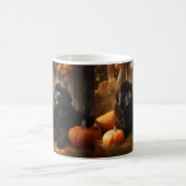 ニューファンドランドパピー秋の喜びカボチャ コーヒーマグカップ (中央)