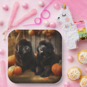 ニューファンドランドパピー秋の喜びカボチャ ペーパープレート (パーティー)