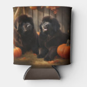 ニューファンドランドパピー秋の喜びカボチャ 缶クーラー (正面)