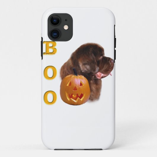 ニューファンドランドブラウンハロウィーンブー Case-Mate iPhoneケース (裏面)