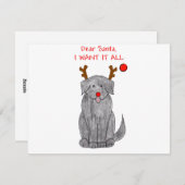 ニューファンドランドブラック親愛サンタ シーズンカード (正面/裏面)