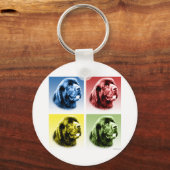 ニューファンドランドポップ・アートのアート キーホルダー (正面)