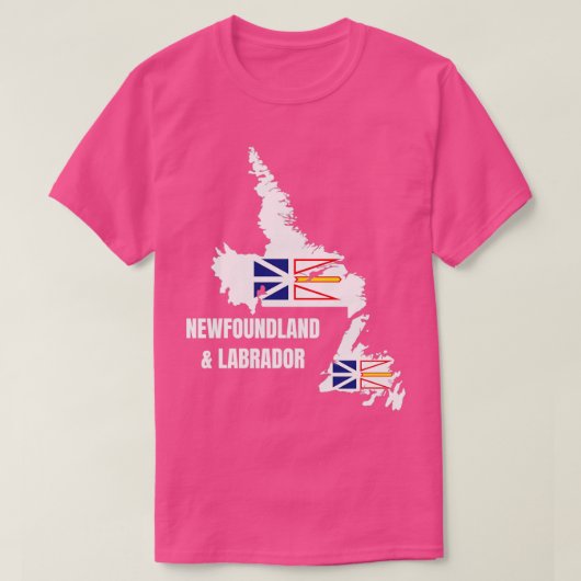 ニューファンドランドラブラドール国旗の地図NL  Tシャツ (デザイン正面)