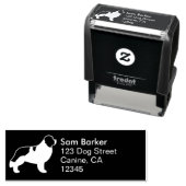 ニューファンドランドランドセールシルエット差出人住所 セルフインキングスタンプ (インサイチュ)