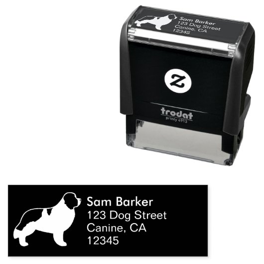 ニューファンドランドランドセールシルエット差出人住所 セルフインキングスタンプ (インサイチュ)