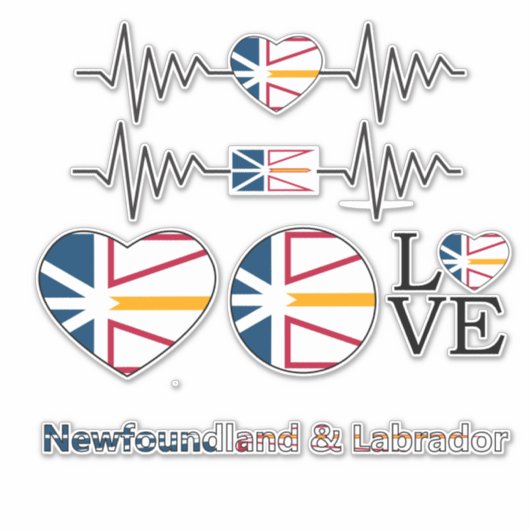 ニューファンドランド州旗の組み合わせ車のステッカー シール (正面)
