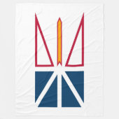 ニューファンドランド州・ラブラドール州旗(カナダ) フリースブランケット (正面)