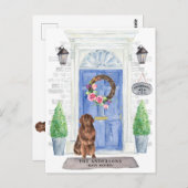 ニューファンドランド引越しのお知らせはがき ポストカード (正面/裏面)