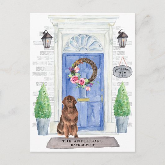 ニューファンドランド引越しのお知らせはがき ポストカード (正面)