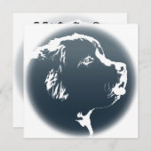 ニューファンドランド招待状パーソナライズされたドッグカード 招待状 (正面/裏面)