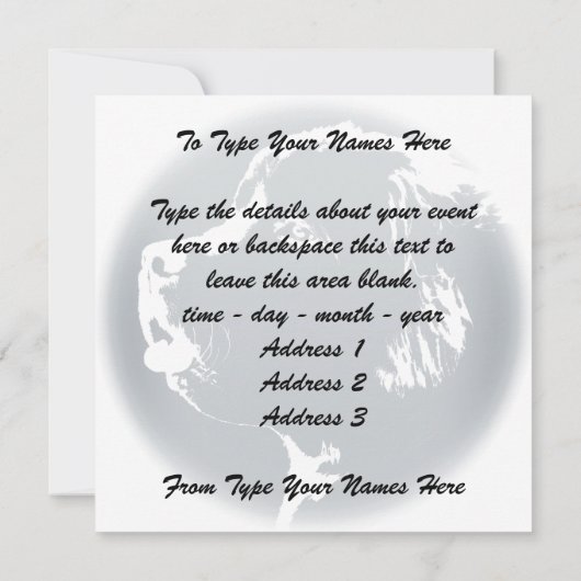 ニューファンドランド招待状パーソナライズされたドッグカード 招待状 (裏面)