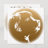 ニューファンドランド招待状パーソナライズされたドッグカード 招待状 (正面/裏面)