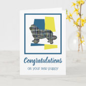 ニューファンドランド犬おめでとう カード (黄色い花)