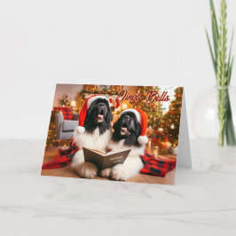 ニューファンドランド犬がクリスマスカードを歌う シーズンカード