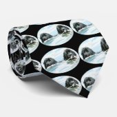 ニューファンドランド犬が泳ぐ ネクタイ (ロール)