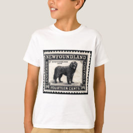 ニューファンドランド犬が贈り物をスタンプ Tシャツ