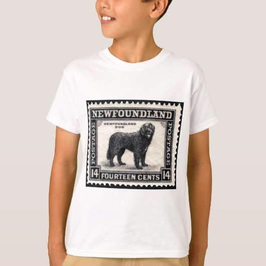 ニューファンドランド犬が贈り物をスタンプ Tシャツ (正面)