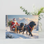 ニューファンドランド犬のクリスマスカード シーズンカード (スタンド正面)