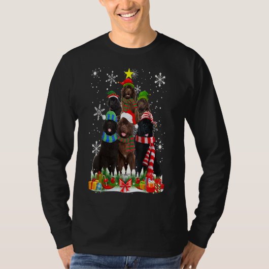 ニューファンドランド犬のクリスマスツリー Tシャツ (正面)