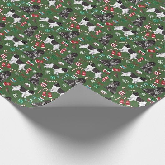 ニューファンドランド犬のクリスマス休暇 ラッピングペーパー (角)