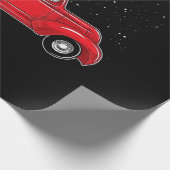 ニューファンドランド犬のクリスマス赤い車のトラックギフト ラッピングペーパー (角)