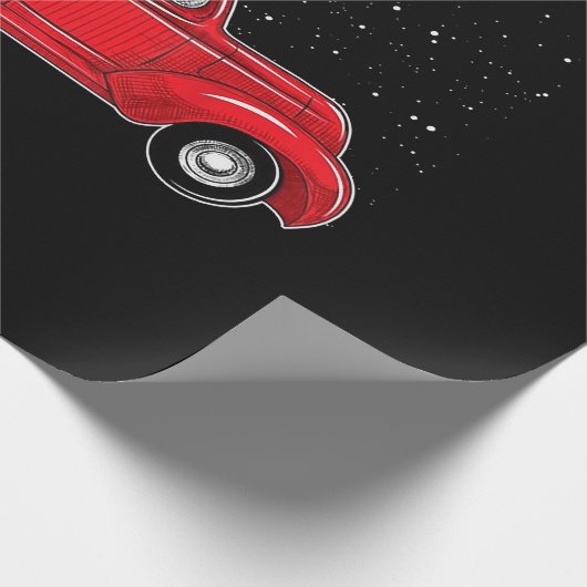 ニューファンドランド犬のクリスマス赤い車のトラックギフト ラッピングペーパー (角)