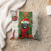 ニューファンドランド犬のクリスマス クッション (ブランケット)