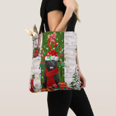 ニューファンドランド犬のクリスマス トートバッグ (クローズアップ)