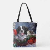 ニューファンドランド犬のクリスマス トートバッグ (裏面)