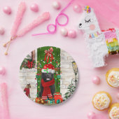 ニューファンドランド犬のクリスマス ペーパープレート (パーティー)