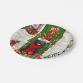 ニューファンドランド犬のクリスマス ペーパープレート (アングル)