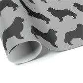 ニューファンドランド犬のシルエット模様 ラッピングペーパー (ロールコーナー)