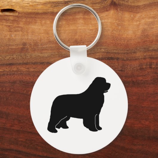 ニューファンドランド犬のシルエット キーホルダー (正面)