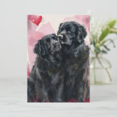 ニューファンドランド犬のバレンタインデー シーズンカード (スタンド正面)