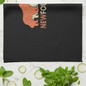 ニューファンドランド犬のバレンタインデー |愛の日の贈り物 キッチンタオル (折り畳み)