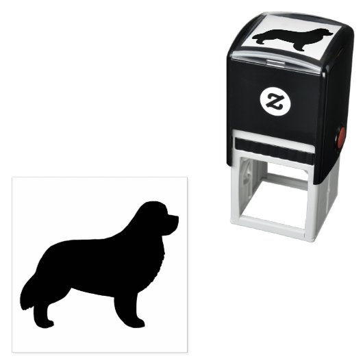 ニューファンドランド犬の毛のシルエット セルフインキングスタンプ (インサイチュ)