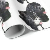 ニューファンドランド犬の白黒 ラッピングペーパー (ロールコーナー)