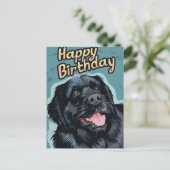 ニューファンドランド犬の誕生日 ポストカード (スタンド正面)