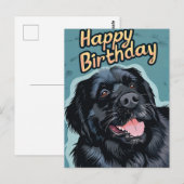 ニューファンドランド犬の誕生日 ポストカード (正面/裏面)