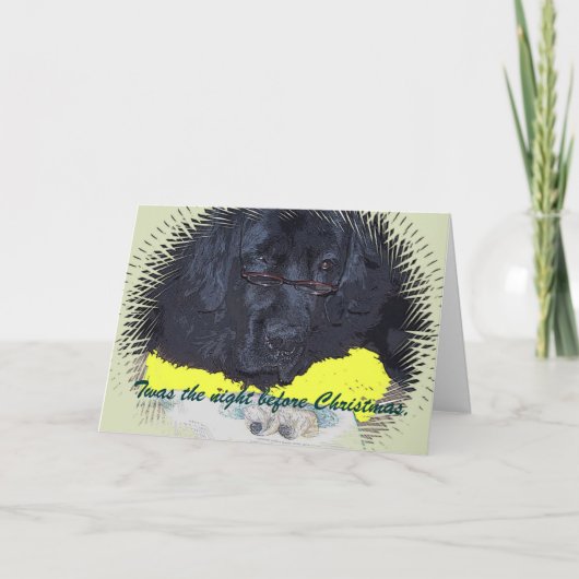 ニューファンドランド犬はクリスマスの前の夜だった シーズンカード (正面)
