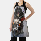 ニューファンドランド犬オートバイのクリスマスに乗る エプロン (インサイチュ)