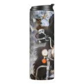 ニューファンドランド犬オートバイのクリスマスに乗る タンブラー (回転左)