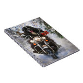 ニューファンドランド犬オートバイのクリスマスに乗る ノートブック (右側)