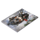 ニューファンドランド犬オートバイのクリスマスに乗る ノートブック (左側)