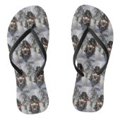 ニューファンドランド犬オートバイのクリスマスに乗る ビーチサンダル (ソール)