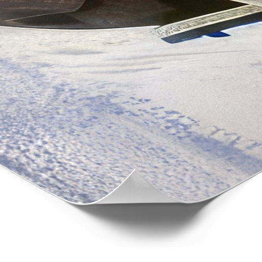 ニューファンドランド犬オートバイのクリスマスに乗る ポスター (角)