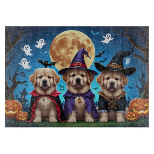 ニューファンドランド犬カボチャおもしろいハロウィーン カッティングボード (正面)