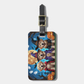 ニューファンドランド犬カボチャおもしろいハロウィーン ラゲッジタグ (正面縦)